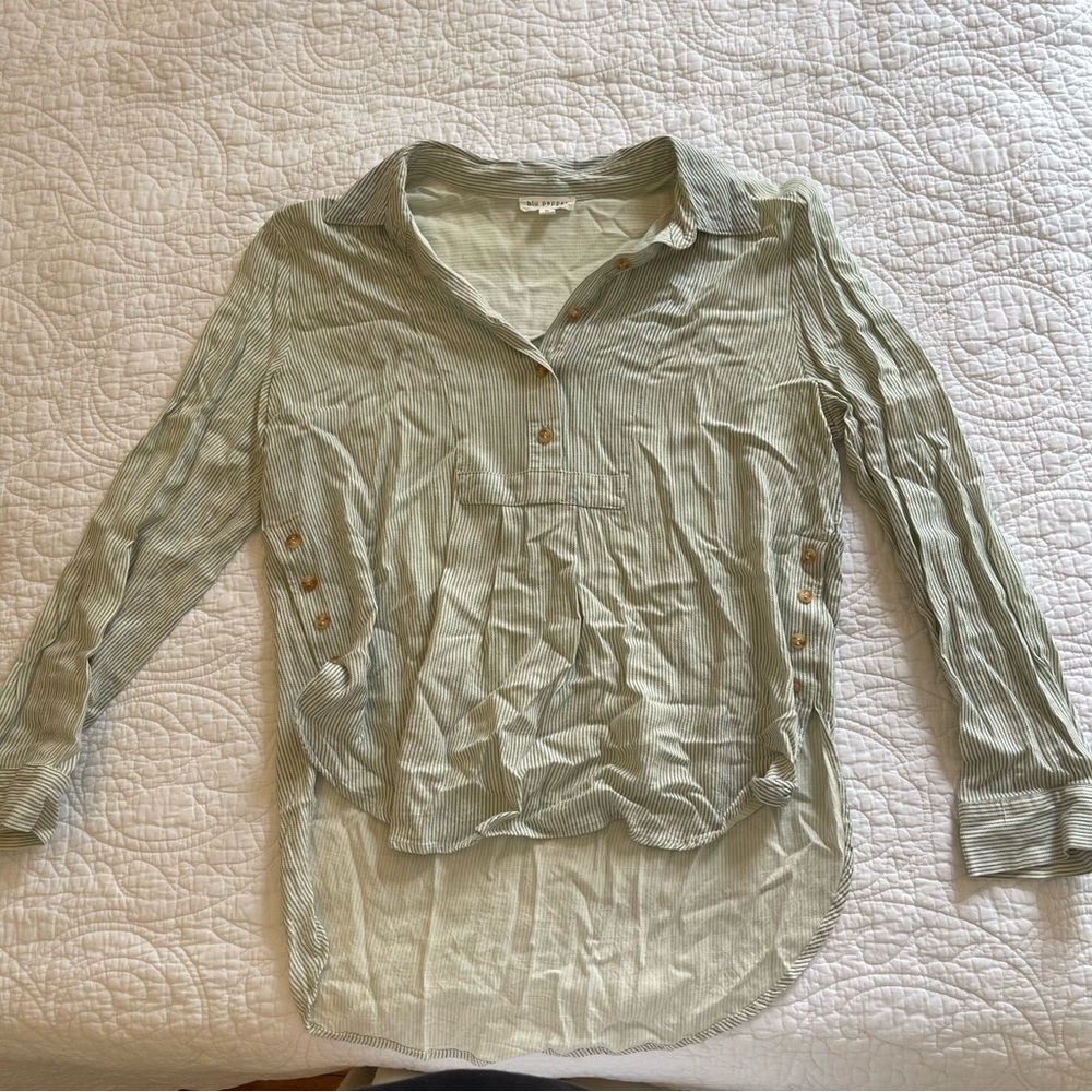 Striped button down
